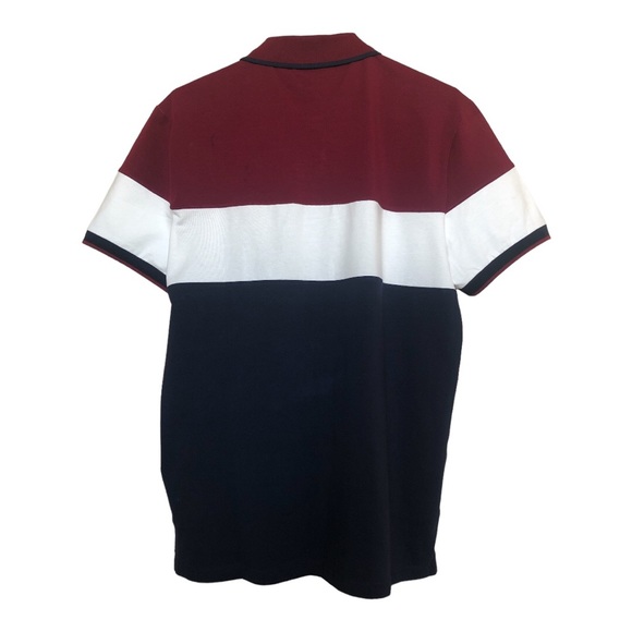 Ben Sherman Men's Two Button Colorblock Polo Shirt Sonoma Red Burgundy XL - Picture 6 of 10